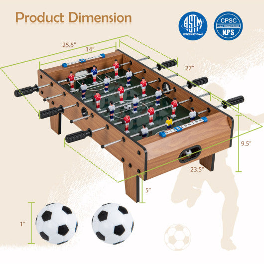 27 Inch Foosball Table Mini Tabletop Soccer Game