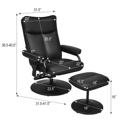 Electric Massage Recliner Chair with Ottoman and Remote Control