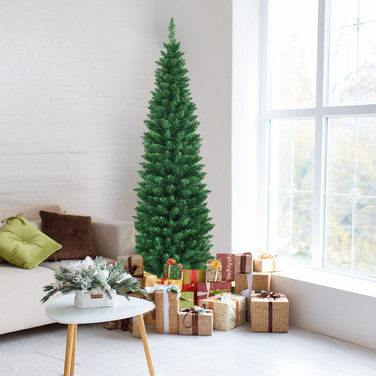 PVC Artificial Slim Pencil Christmas Tree-6 Feet