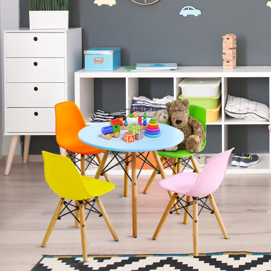 5 Pieces Kid's Colorful Set with 4 Armless Chairs-Multicolor