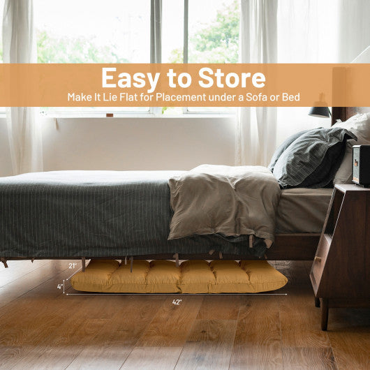 14-Position Adjustable Folding Lazy Gaming Sofa-Yellow