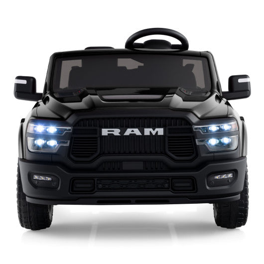 2 Seater 24V Ride on Toy for Big Kids Licensed Ram Truck with Remote and Music-Black