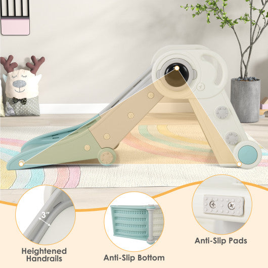 2 in 1 Baby Slide with Climber for Toddlers Age 18+ Months-Blue