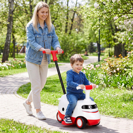 2-in-1 Ride On Push Car for Toddlers 1-3 Years Old Sliding Walker with Horn-Red
