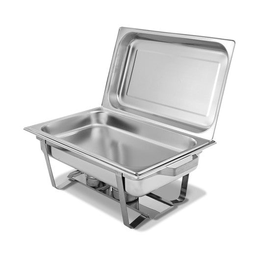 2 Packs Chafing 9 Quart Stainless Rectangular Chafer Buffet