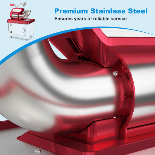 300W Commercial Ice Crusher with Dual Blades and Safety Switch-Red