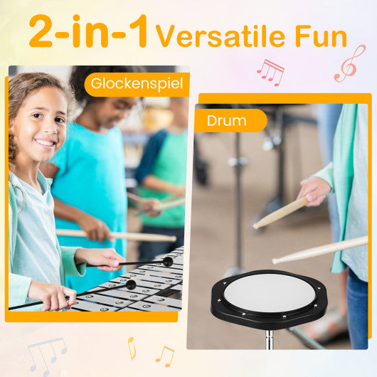 30 Notes Percussion with Practice Pad Mallets Sticks Stand