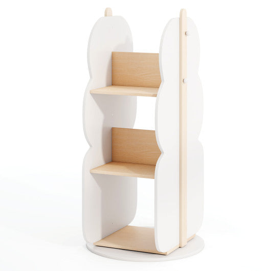 360¡ã Kid's Rotating Bookshelf Toy Storage Organizer with 5 Shelves-White