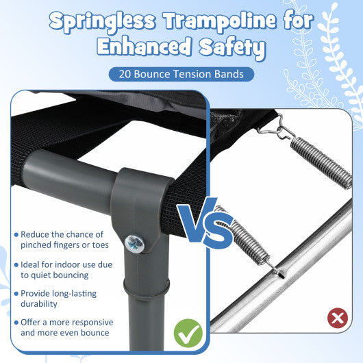 Mini Trampoline Folding Small Rebounder for Kids with Lights-Navy