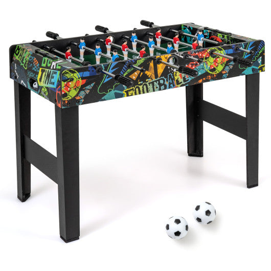 37 Inch Mini Foosball Table 2-in-1 Game Table with Detachable Legs for Tabletop-Black