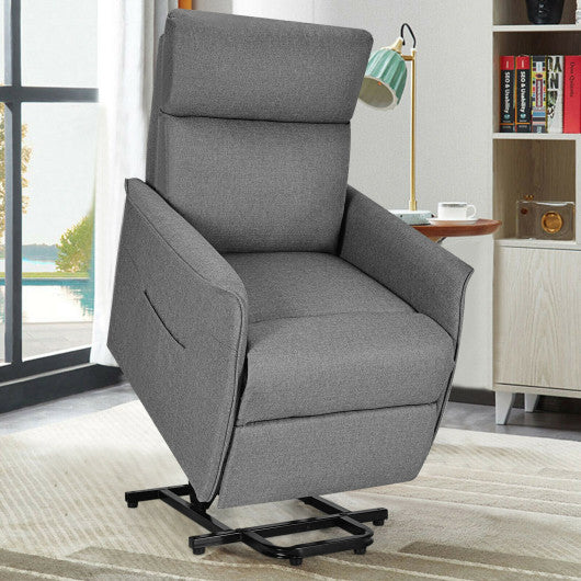 Power Lift Massage Recliner Chair for Elderly with Heavy Padded Cushion-Gray