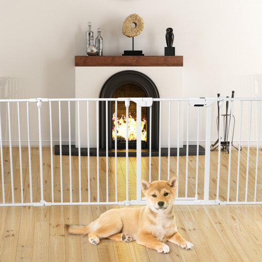 Adjustable Panel Baby Safe Metal Gate Play Yard-White