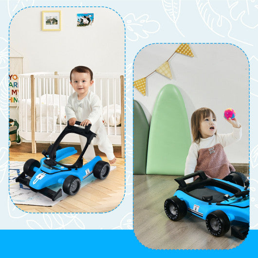 4-in-1 Foldable Activity Push Walker with Adjustable Height-Blue