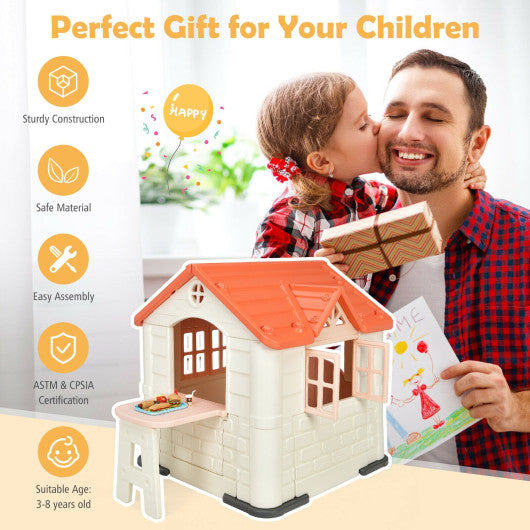 Kid¡¯s Playhouse Pretend Toy House For Boys and Girls 7 Pieces Toy Set-Pink