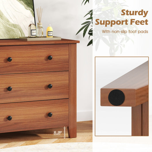 3 Drawer Dresser Chest of Drawers Bedside Table-Walnut