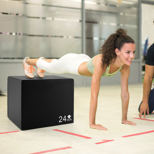 3 In 1 Foam Plyometric Box with 3 Heights and Easy-to-Clean PU Cover-30 inches