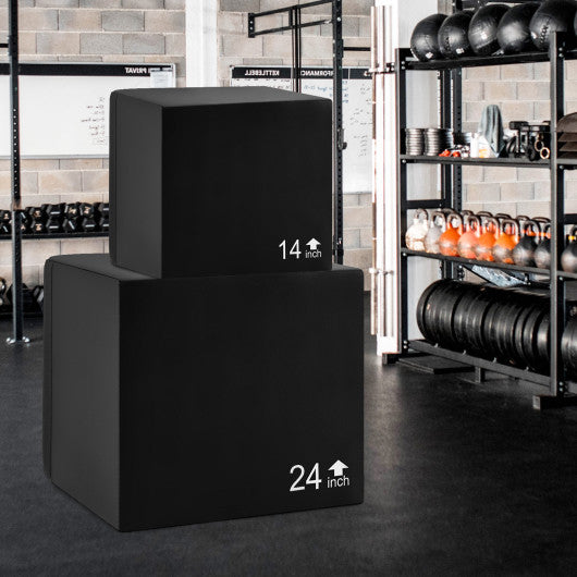 3 In 1 Foam Plyometric Box with 3 Heights and Easy-to-Clean PU Cover-30 inches