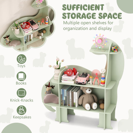 3-Tier Dinosaur Kids Bookshelf for Children-Green