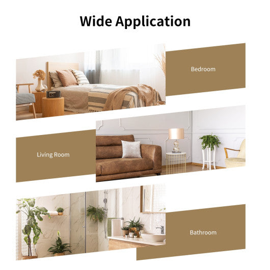 32 Inch x 20 Inch Metal Frame Wall-Mounted Rectangle Mirror-Golden