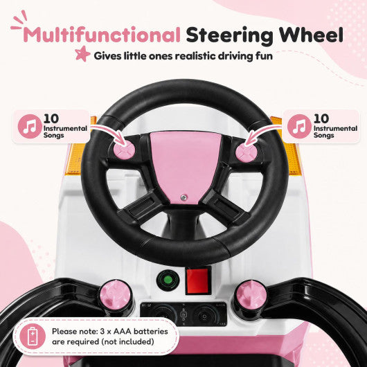 3-in-1 Kids Ride On Push Car for Toddlers 3 to 5 Years Old with Music-Pink