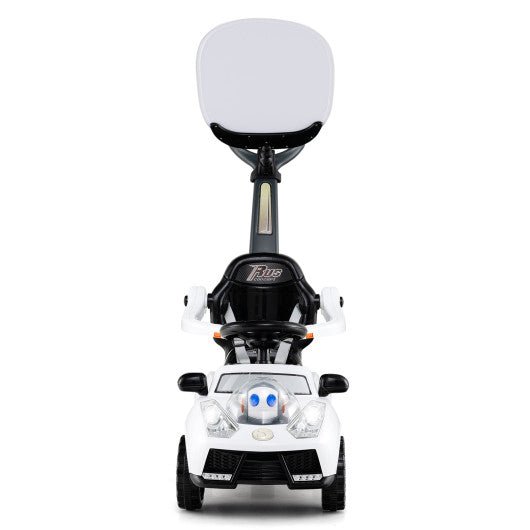 3 in 1 Push Car for Toddler Stroller Sliding Walking Car for Boys and Girls-White