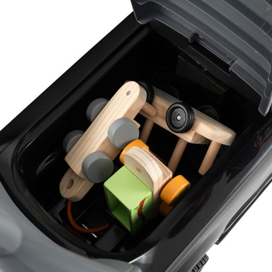 3 in 1 Push Car with Removable Handle and Guardrail for Kids 18-36 Months Old-Black