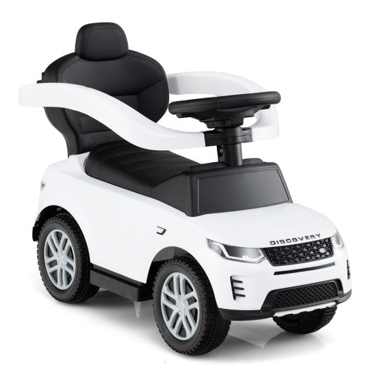 3 in 1 Push Car with Removable Handle and Guardrail for Kids 18-36 Months Old-White