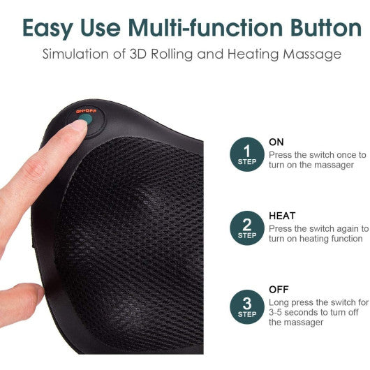 Shiatsu Pillow Massager with Heat Deep Kneading for Shoulder Neck and Back