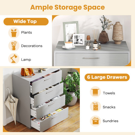 4 Drawer Storage Cabinet with Metal Legs Handles with Anti-Toppling Devices-Gray