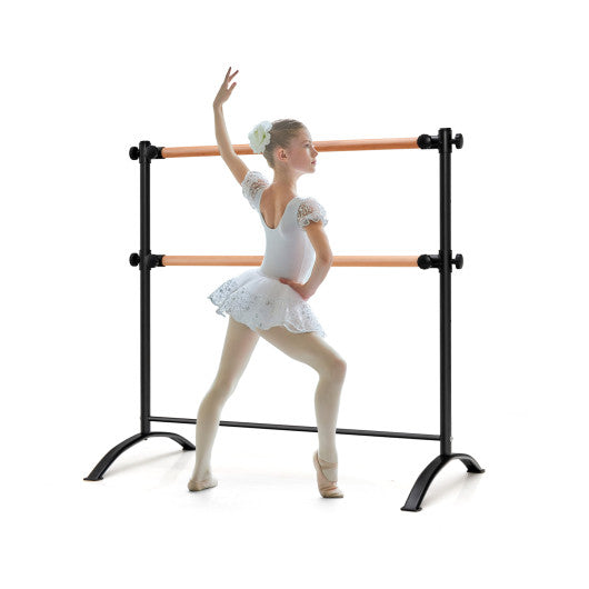4 Foot Portable Freestanding Double Ballet Barre-Black