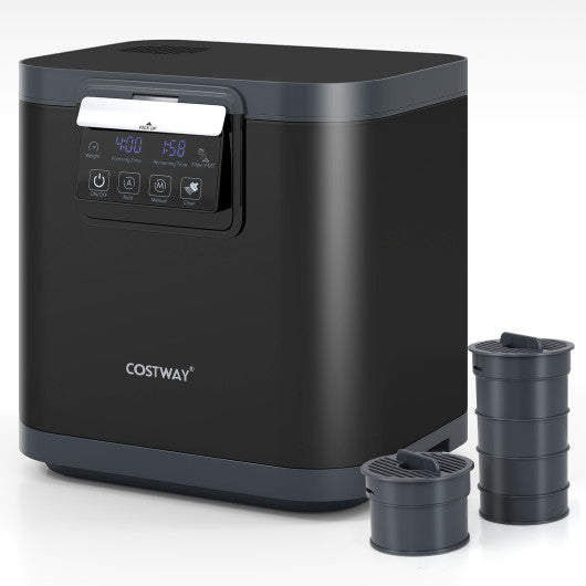 4 L Electric Composter with Lid and LED Display for Kitchen-Black