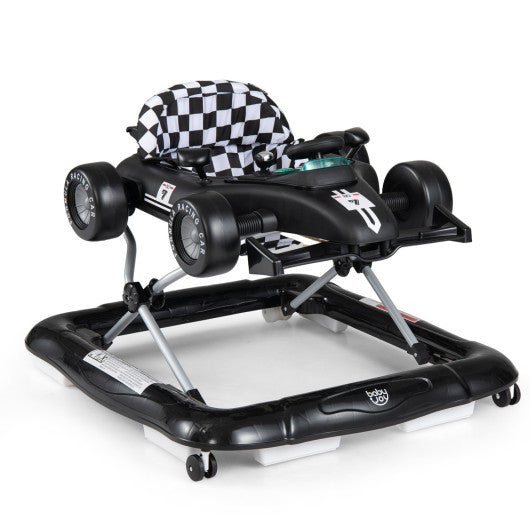 4-in-1 Baby Push Walker Activity Center Height Adjustable with Music Box-Black