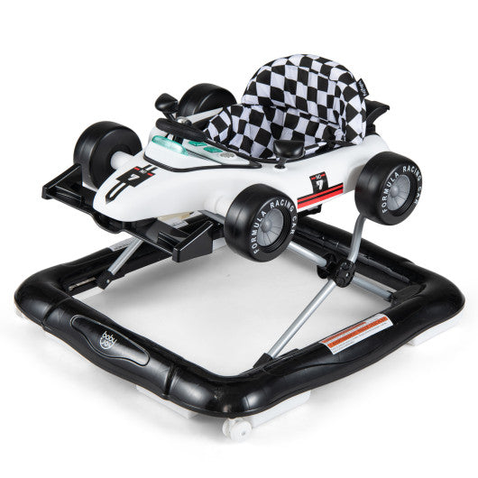 4-in-1 Baby Push Walker Activity Center Height Adjustable with Music Box-White