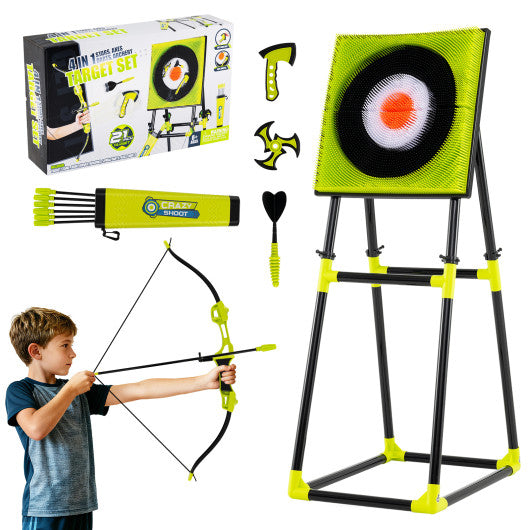4 in 1 Throwing Target Set Kids Throwing Game with Bristle Target