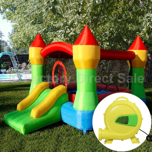 Inflatable Bounce House Jumper with Slide & 480 W Blower