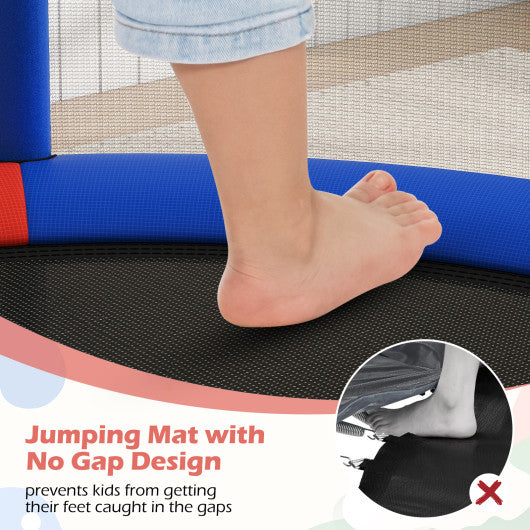 55 inches Kids Trampoline Gift for for 3-6 Years Old Boys and Girls-Red