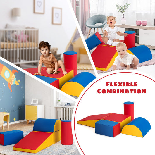 5-Piece Set Climb Activity Play Safe Foam Blocks-Red