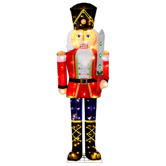 5 FT Christmas Nutcracker Outdoor Christmas Decoration with Glitter Sword