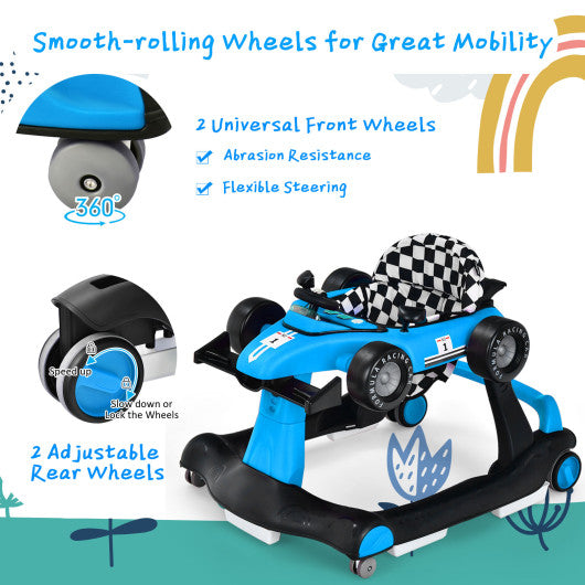 5-in-1 Baby Walker with Adjustable Height and Speed for Boys Girls 6-18 Months