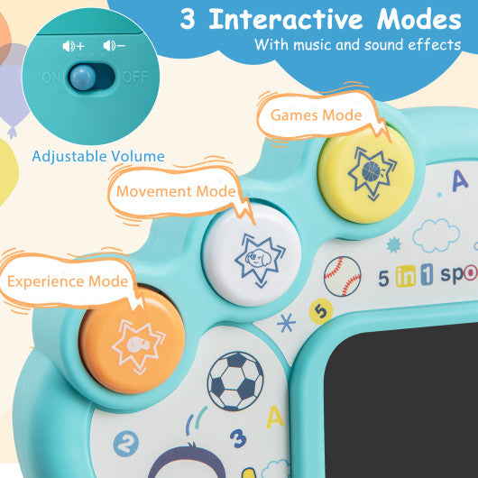 5 in 1 Toddler Sports Toy with Adjustable Basketball Hoop for Baby Boys Girls 18 Months+