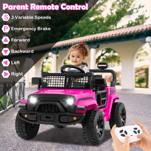 12V Kids Ride on Truck Car Battery Powered Electric Vehicle-Pink