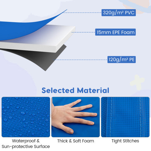 8-16 FT Trampoline Pad Replacement Safety Pad with Fixing Straps (Multicolor)-15FT