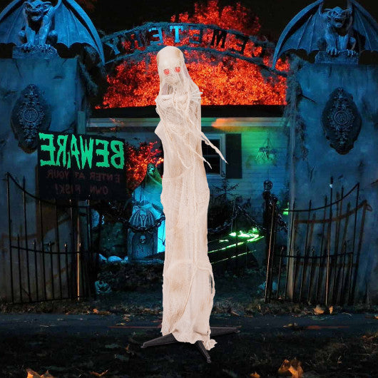 6FT Halloween Animated Standing Mummy with LED Red Glowing Eyes