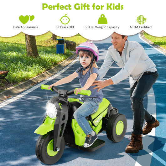 6V Kids Electric Ride on Motorcycle with Bubble Maker and Music-Green