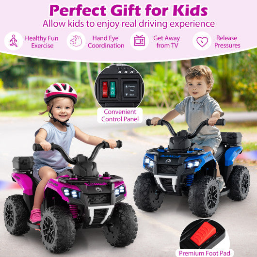 6V Kids Ride On ATV with Spray Function and Storage Box with Music-Pink