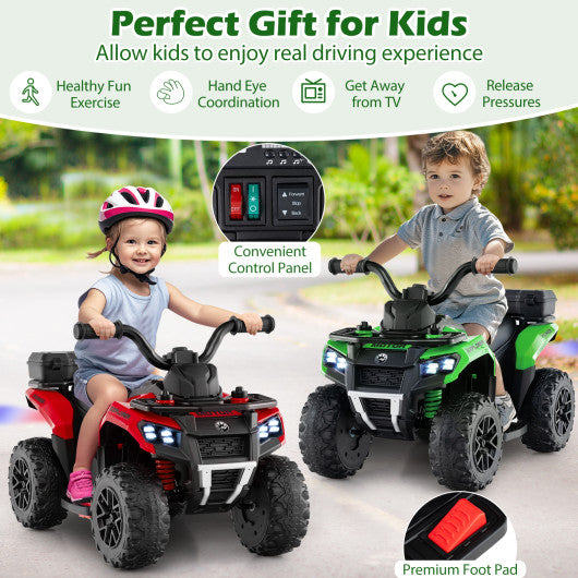 6V Kids Ride On ATV with Spray Function and Storage Box with Music-Green