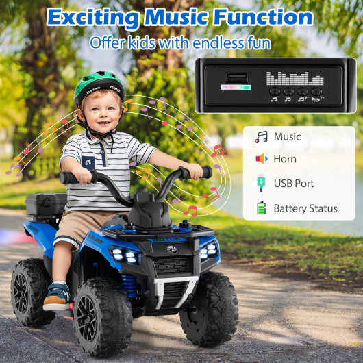 6V Kids Ride On ATV with Spray Function and Storage Box with Music-Blue