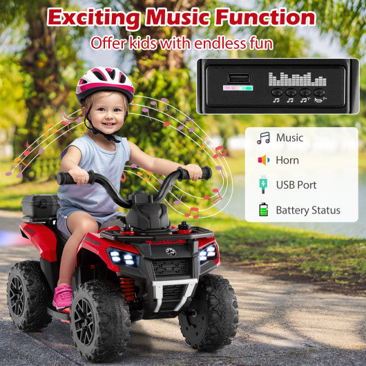 6V Kids Ride On ATV with Spray Function and Storage Box with Music-Red