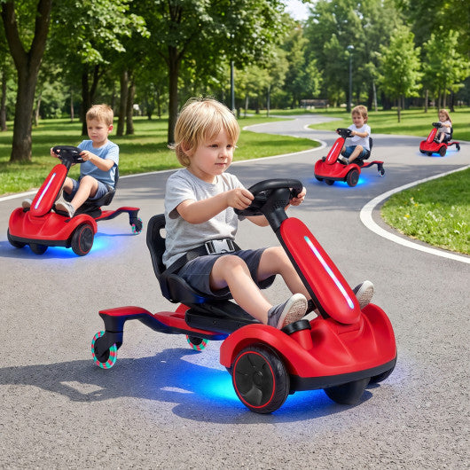 6V Ride-on Drift Car with Lights and Adjustable Seat-Red
