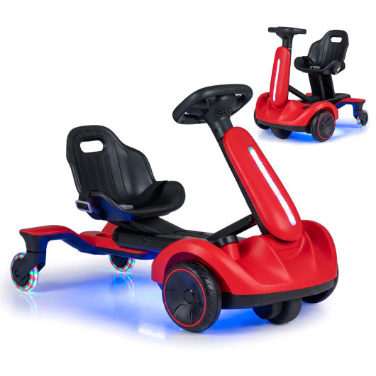 6V Ride-on Drift Car with Lights and Adjustable Seat-Red